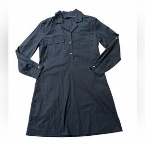 Duffield Lane Black Long Sleeve Shirt Dress